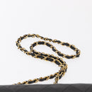 CHANEL Matelasse Chain Shoulder Bag Lamb Skin Black Gold CC Auth 168744-14