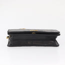 CHANEL Matelasse Chain Shoulder Bag Lamb Skin Black Gold CC Auth 168744-5