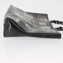 CHANEL Window Line Chain Tote Bag Vinyl Black CC Auth 168757-3