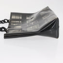 CHANEL Window Line Chain Tote Bag Vinyl Black CC Auth 168757-4