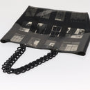 CHANEL Window Line Chain Tote Bag Vinyl Black CC Auth 168757-6