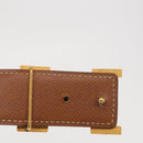 HERMES H Constance Reversible Belt Leather 28.7"" Black Auth 168764-7