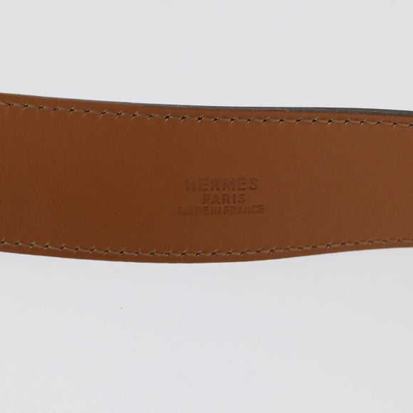 HERMES Belt Leather 29.5"" Black Auth 168765