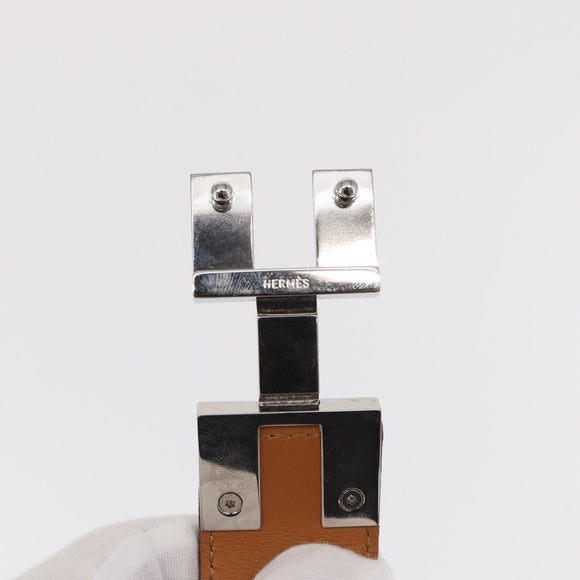 HERMES Belt Leather 29.5"" Black Auth 168765