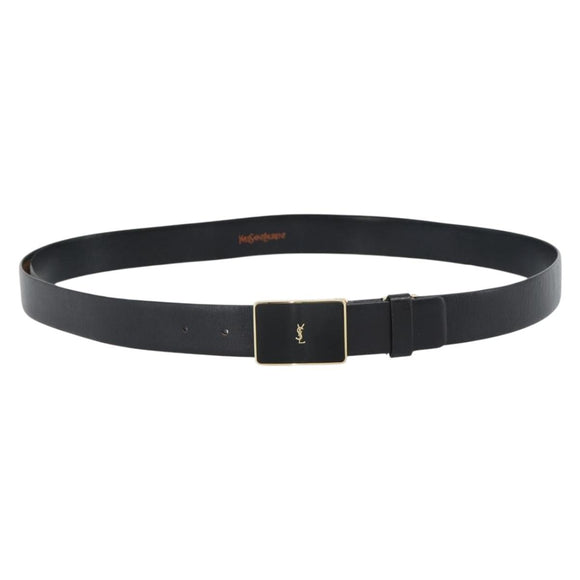 SAINT LAURENT Belt Leather 40.2"" Black Auth 168784