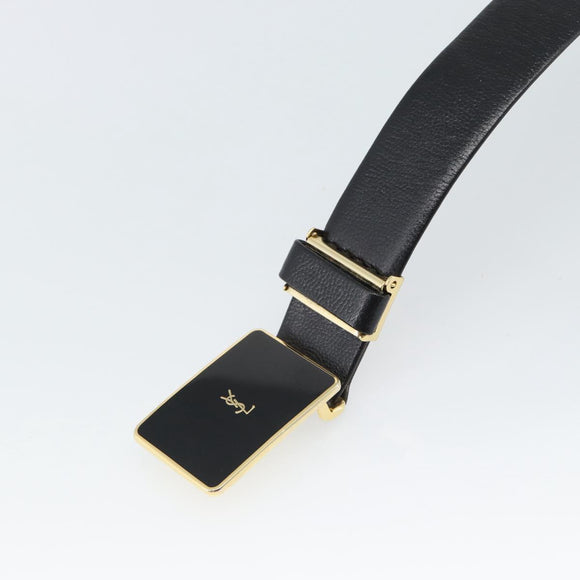 SAINT LAURENT Belt Leather 40.2"" Black Auth 168784