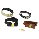 Salvatore Ferragamo Gucci buckle Belt Leather Suede 5 Set Beige Auth 168787-1