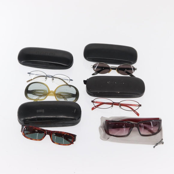 Christian Dior Gucci Glasses Sunglasses metal plastic 6 Set Brown Auth 168796