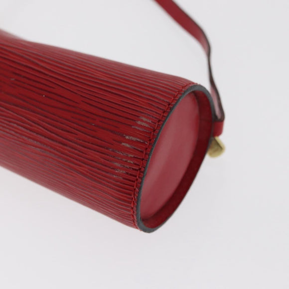 LOUIS VUITTON Epi Soufflot Pouch Accessory Pouch Red LV Auth 168802