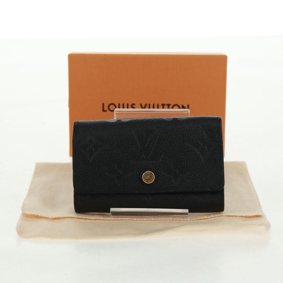 LOUIS VUITTON Monogram Empreinte Multicles 6 Key Case Black M64421 Auth 168814V