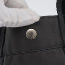 HERMES Fourre Tout MM Hand Bag Canvas Gray Silver Auth 168815-10