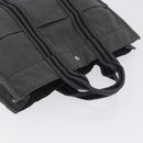 HERMES Fourre Tout MM Hand Bag Canvas Gray Silver Auth 168815-6