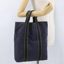HERMES Fourre Tout Cabass Hand Bag Canvas Navy Auth 168818-20