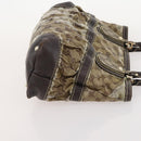 GUCCI GG Crystal Hand Bag Leather 4 Set Beige Black Auth 168824-19