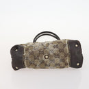 GUCCI GG Crystal Hand Bag Leather 4 Set Beige Black Auth 168824-21