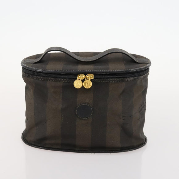 FENDI Zucchino Canvas Pekan Handtasche 4er Set Braun Schwarz Auth 168826