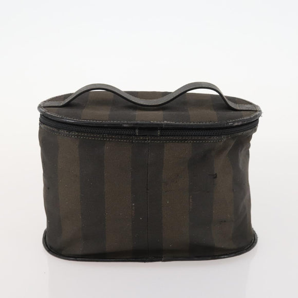 FENDI Zucchino Canvas Pekan Handtasche 4er Set Braun Schwarz Auth 168826