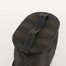 FENDI Zucchino Canvas Pekan Handtasche 4er Set Braun Schwarz Auth 168826-17