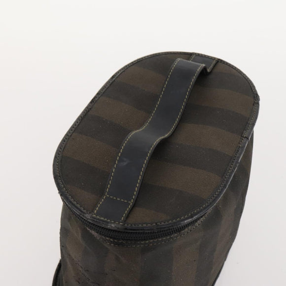 FENDI Zucchino Canvas Pekan Handtasche 4er Set Braun Schwarz Auth 168826