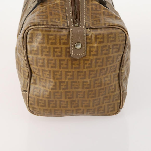 FENDI Zucchino Canvas Pekan Handtasche 4er Set Braun Schwarz Auth 168826