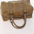 FENDI Zucchino Canvas Pekan Handtasche 4er Set Braun Schwarz Auth 168826-5