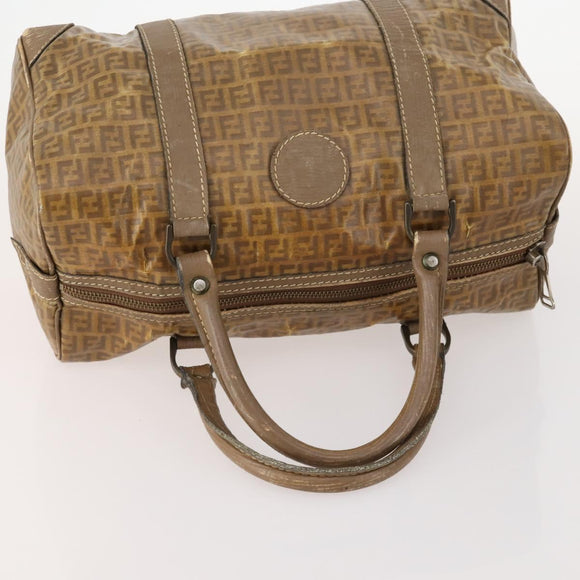 FENDI Zucchino Canvas Pekan Handtasche 4er Set Braun Schwarz Auth 168826