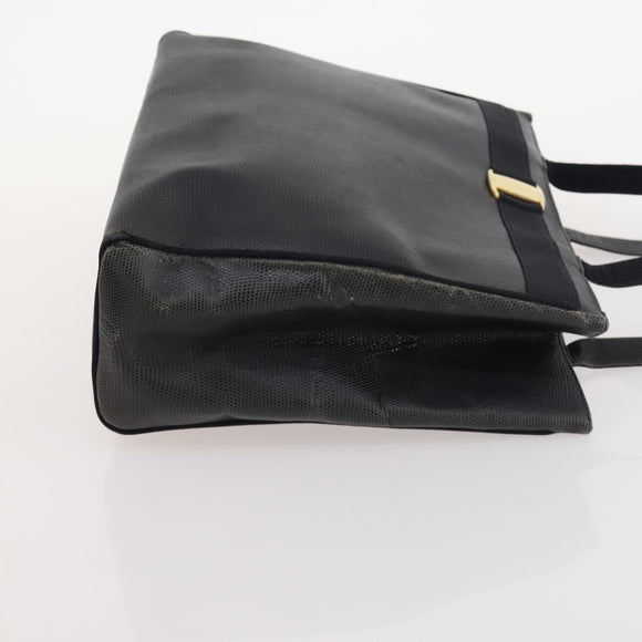 Salvatore Ferragamo Shopper Tas Leer 2 Set Zwart Auth 168827