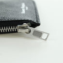 Maison Margiela Card Case Leather Black Silver Auth 168834M-14