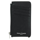 Maison Margiela Card Case Leather Black Silver Auth 168834M-2