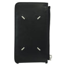 Maison Margiela Card Case Leather Black Silver Auth 168834M-3