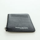 Maison Margiela Card Case Leather Black Silver Auth 168834M-7
