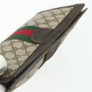 GUCCI GG Supreme Web Sherry Line Clutch Bag PVC Beige 41 014 2125 28 Auth 168839-5