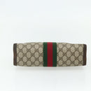 GUCCI GG Supreme Web Sherry Line Clutch Bag PVC Beige 41 014 2125 28 Auth 168839-6