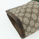 GUCCI GG Supreme Web Sherry Line Clutch Bag PVC Beige 41 014 2125 28 Auth 168839-8