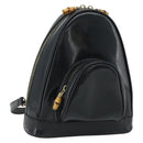 GUCCI Bamboo Shoulder Bag Patent Leather Black Gold 003 2113 0127 Auth 168840-1