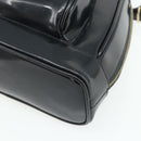 GUCCI Bamboo Shoulder Bag Patent Leather Black Gold 003 2113 0127 Auth 168840-14