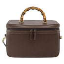 GUCCI Bamboo Hand Bag Leather 2way Brown Gold 013 2122 2491 Auth 168841-13