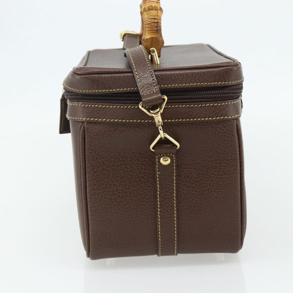 GUCCI Bamboo Hand Bag Leather 2way Brown Gold 013 2122 2491 Auth 168841