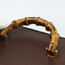 GUCCI Bamboo Hand Bag Leather 2way Brown Gold 013 2122 2491 Auth 168841-8