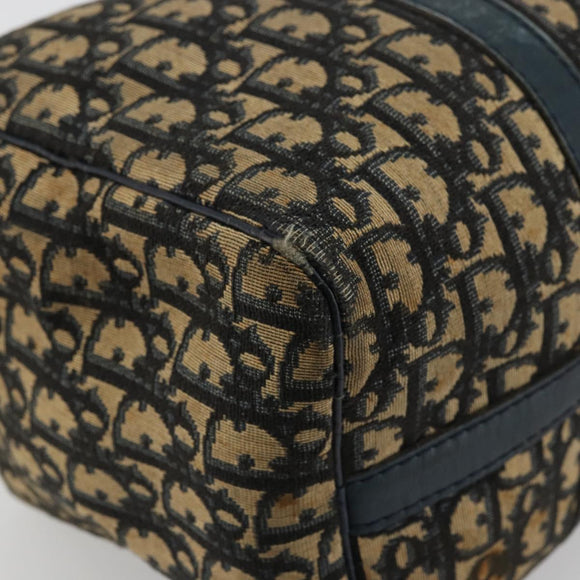 Christian Dior Trotter Canvas Hand Bag Navy Silver Auth 168844