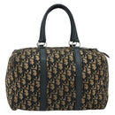 Christian Dior Trotter Canvas Hand Bag Navy Silver Auth 168844-3