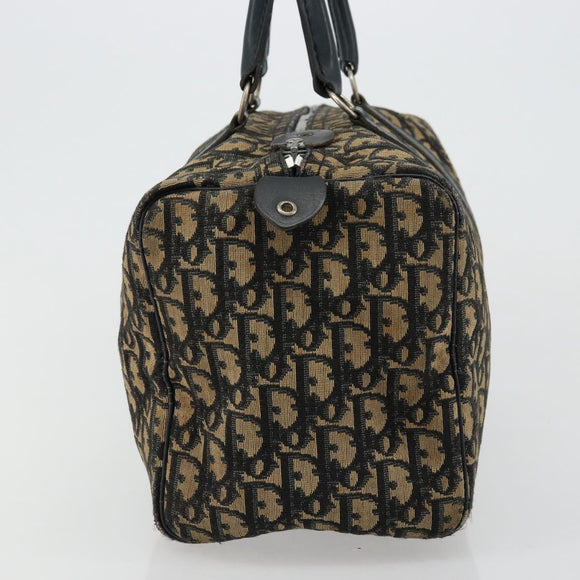 Christian Dior Trotter Canvas Hand Bag Navy Silver Auth 168844