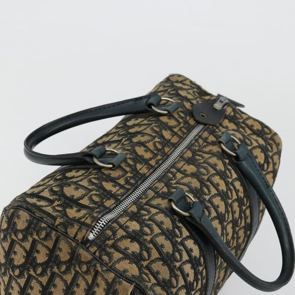 Christian Dior Trotter Canvas Hand Bag Navy Silver Auth 168844