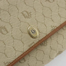 Christian Dior Honeycomb Canvas Shoulder Bag Beige Gold Auth 168850-21