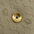 Christian Dior Honeycomb Canvas Shoulder Bag Beige Gold Auth 168850-10