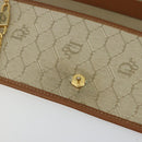 Christian Dior Honeycomb Canvas Shoulder Bag Beige Gold Auth 168850-11