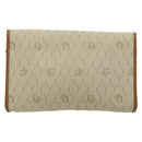 Christian Dior Honeycomb Canvas Shoulder Bag Beige Gold Auth 168850-2