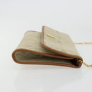 Christian Dior Honeycomb Canvas Shoulder Bag Beige Gold Auth 168850-3