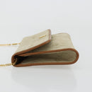 Christian Dior Honeycomb Canvas Shoulder Bag Beige Gold Auth 168850-4