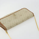 Christian Dior Honeycomb Canvas Shoulder Bag Beige Gold Auth 168850-6